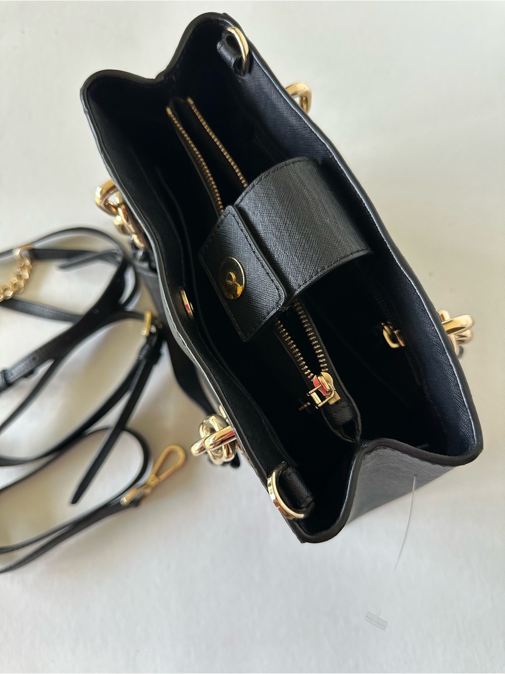 Michael Kors Cynthia Black Leather Purse New - Picture 9 of 11